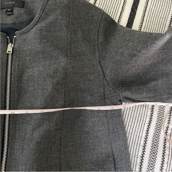 J Crew Full Zip Wool Jacket Size 00 Bib Coat Gray Old Money XXS Preppy Academia - Picture 9 of 12